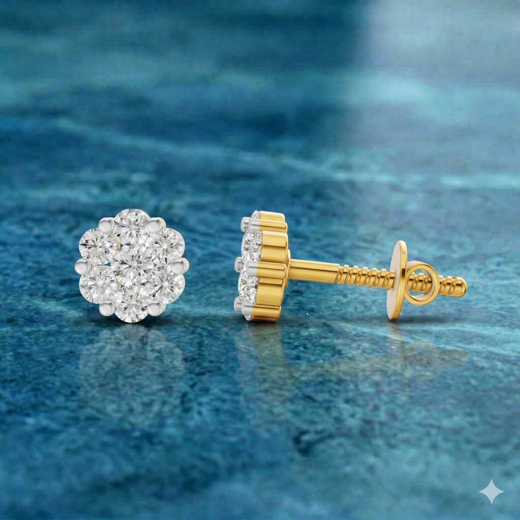 Sparq 0.17ct Classic Diamond Cluster Stud Earrings