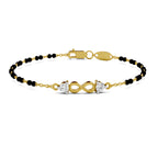 Lab Grown Diamond 925 Sterling Silver 0.35CT Dual Solitaire Infinity Gold Plated Mangalsutra Bracelet