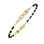 Lab Grown Diamond 925 Sterling Silver 0.35CT Dual Solitaire Infinity Gold Plated Mangalsutra Bracelet