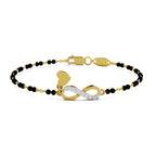 Lab Grown Diamond 925 Sterling Silver 0.12CT Cruciform Floral Gold Plated Mangalsutra Bracelet