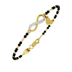 Lab Grown Diamond 925 Sterling Silver 0.12CT Cruciform Floral Gold Plated Mangalsutra Bracelet