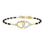 Lab Grown Diamond 925 Sterling Silver 0.12CT Hexagonal Halo Gold Plated Mangalsutra Bracelet