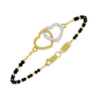 Lab Grown Diamond 925 Sterling Silver 0.12CT Hexagonal Halo Gold Plated Mangalsutra Bracelet