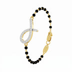 Lab Grown Diamond 925 Sterling Silver 0.32CT Four-Petal Clover Gold Plated Mangalsutra Bracelet