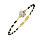Lab Grown Diamond 925 Sterling Silver 0.2CT Abstract Wave Gold Plated Mangalsutra Bracelet