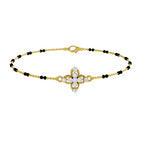 Lab Grown Diamond 925 Sterling Silver 0.22CT Infinity Heart Charm Gold Plated Mangalsutra Bracelet