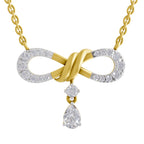 Lab Grown Diamond Necklace 1.04 Carat IGI Certified Round Shape 925 Sterling Silver Gold Plated Infinity Pendant Necklace