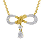 Lab Grown Diamond Necklace 1.04 Carat IGI Certified Round Shape 925 Sterling Silver Gold Plated Infinity Pendant Necklace