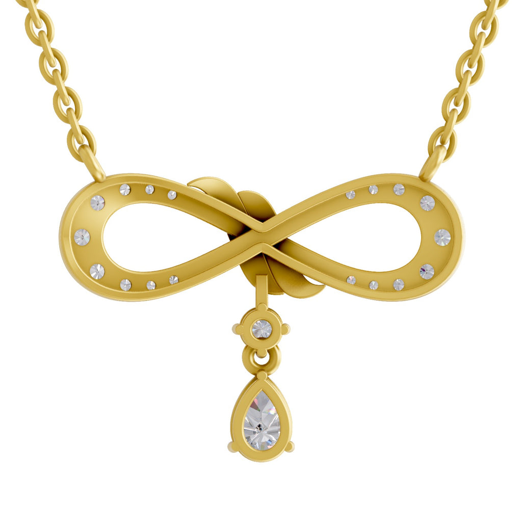 Lab Grown Diamond Necklace 1.04 Carat IGI Certified Round Shape 925 Sterling Silver Gold Plated Infinity Pendant Necklace