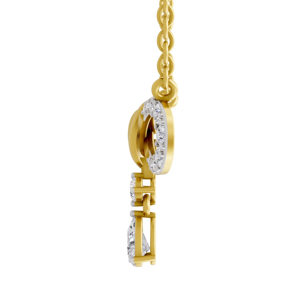 Lab Grown Diamond Necklace 1.04 Carat IGI Certified Round Shape 925 Sterling Silver Gold Plated Infinity Pendant Necklace
