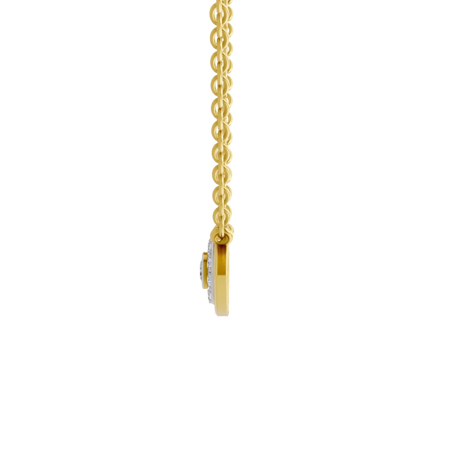 Lab Grown Diamond Necklace 0.25 Carat IGI Certified Round Shape 925 Sterling Silver Gold Plated Evil Eye Pendant Necklace