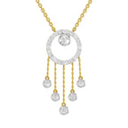 Lab Grown Diamond Necklace 1.49 Carat IGI Certified Round Shape 925 Sterling Silver Yellow Gold Plated Dream Catcher Necklace
