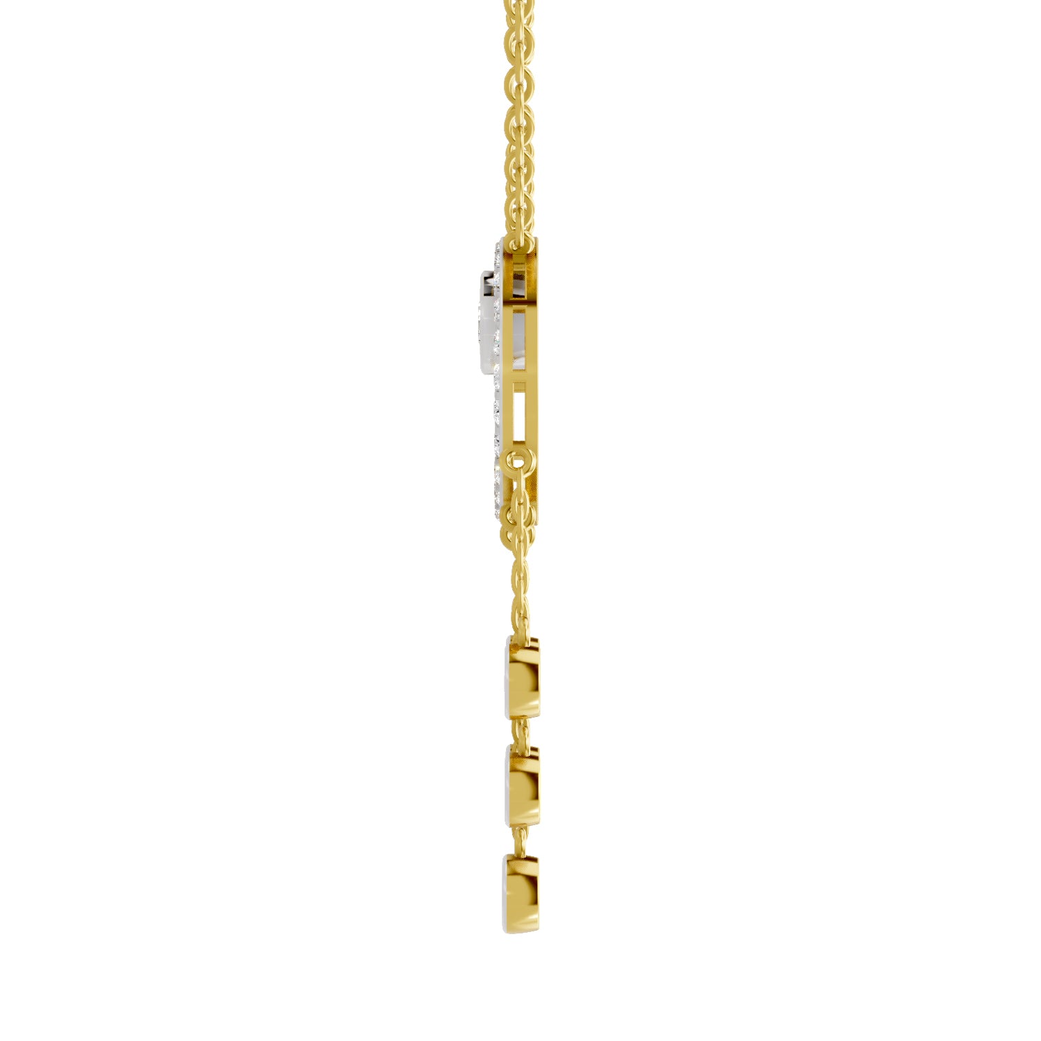 Lab Grown Diamond Necklace 1.49 Carat IGI Certified Round Shape 925 Sterling Silver Yellow Gold Plated Dream Catcher Necklace
