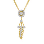 Lab Grown Diamond Necklace 0.59 Carat IGI Certified Round Shape 925 Sterling Silver Gold Plated Dream Catcher Pendant Necklace
