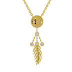 Lab Grown Diamond Necklace 0.59 Carat IGI Certified Round Shape 925 Sterling Silver Gold Plated Dream Catcher Pendant Necklace