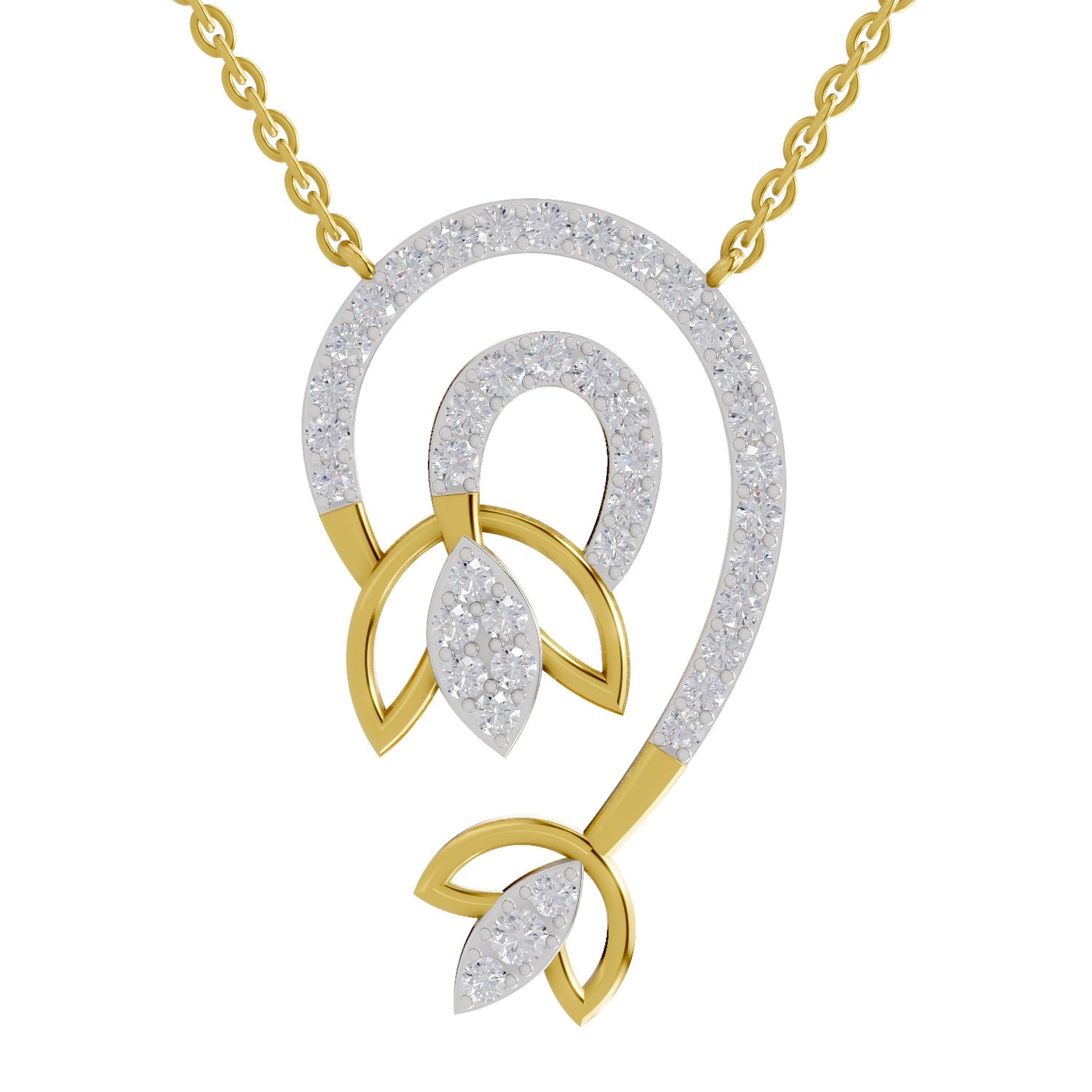 Lab Grown Diamond Necklace 1.3 Carat IGI Certified Round Shape 925 Sterling Silver Gold Plated Deram Catcher Pendant Necklace