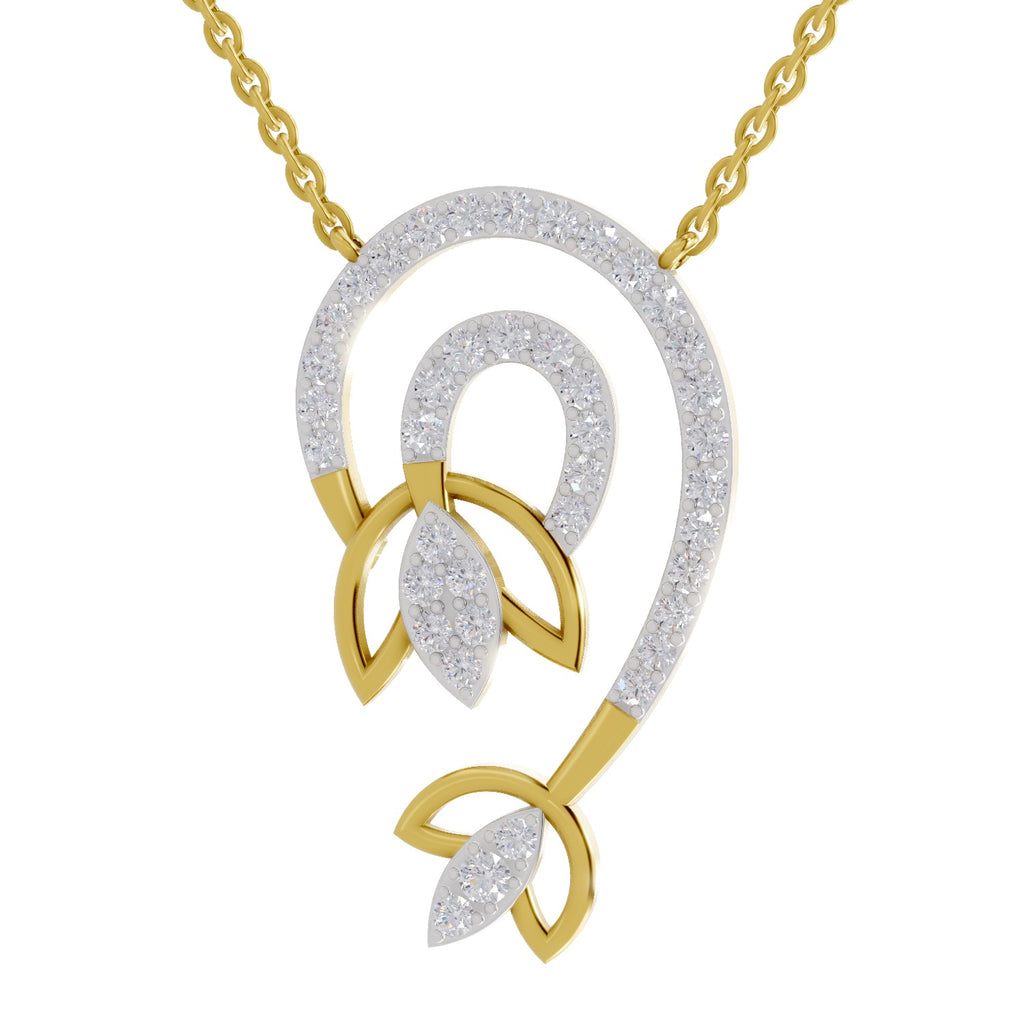 Lab Grown Diamond Necklace 1.3 Carat IGI Certified Round Shape 925 Sterling Silver Gold Plated Deram Catcher Pendant Necklace