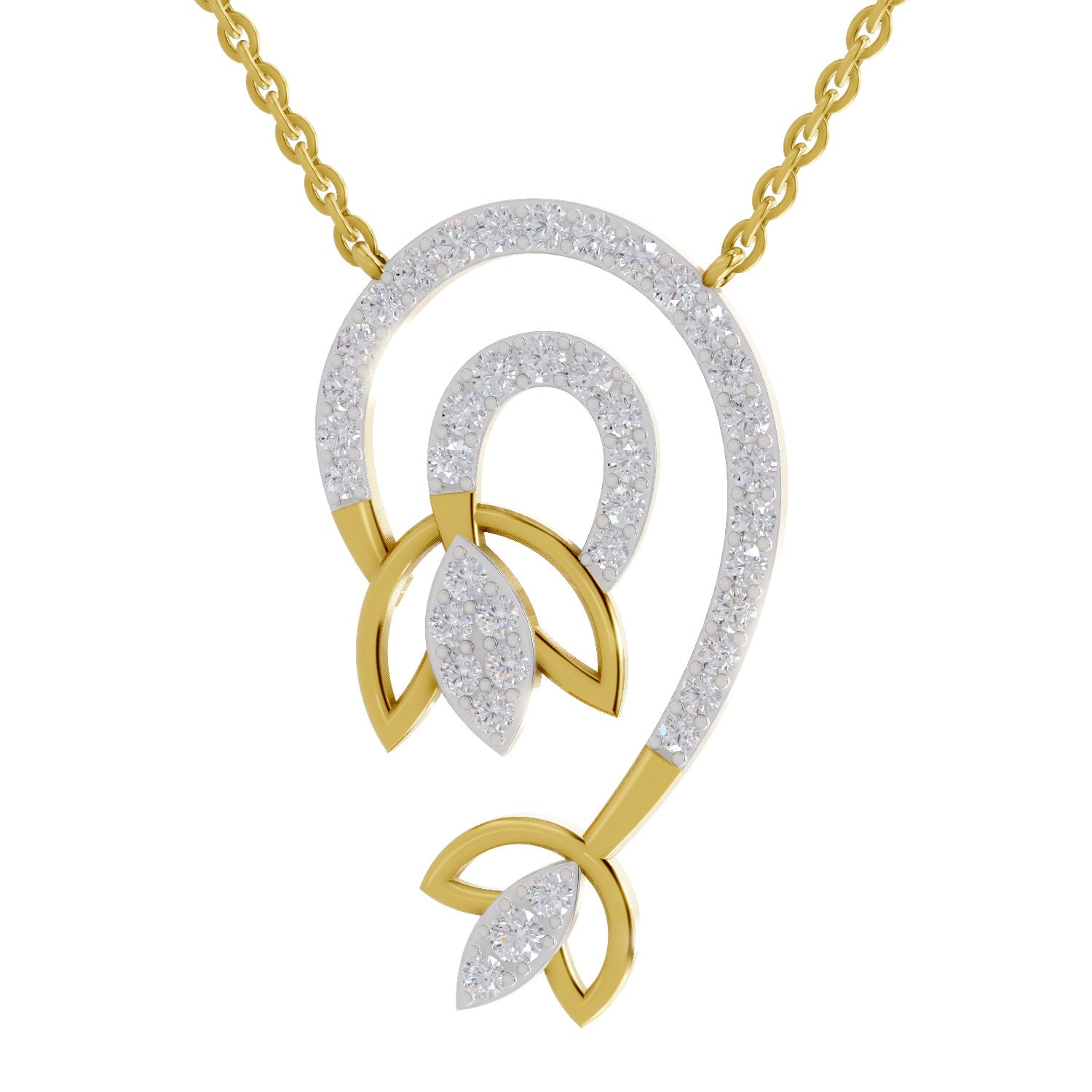 Lab Grown Diamond Necklace 1.3 Carat IGI Certified Round Shape 925 Sterling Silver Gold Plated Deram Catcher Pendant Necklace