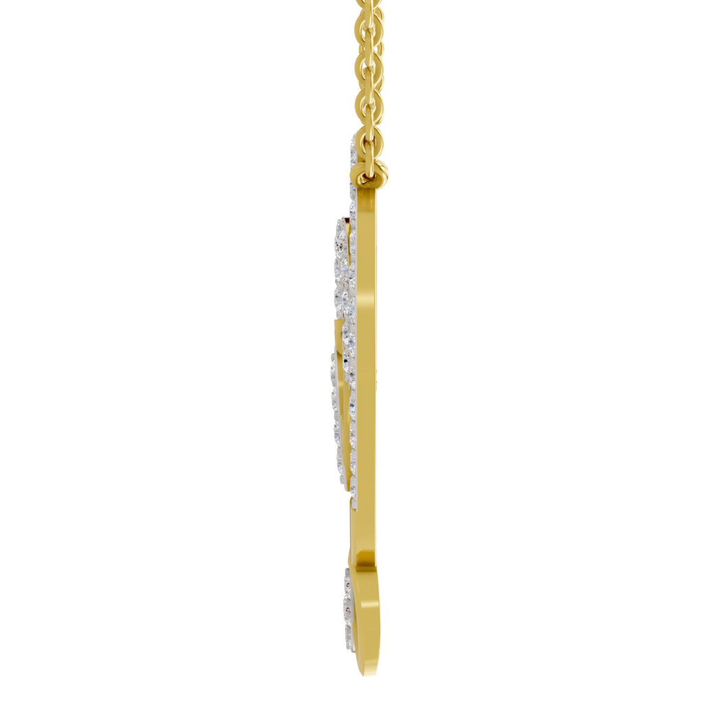 Lab Grown Diamond Necklace 1.3 Carat IGI Certified Round Shape 925 Sterling Silver Gold Plated Deram Catcher Pendant Necklace
