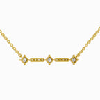 Lab Grown Diamond Necklace 0.2 Carat IGI Certified Round & Princess Shape 925 Sterling Silver Yellow Gold Plated Fashion Necklace