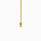 Lab Grown Diamond Necklace 0.2 Carat IGI Certified Round & Princess Shape 925 Sterling Silver Yellow Gold Plated Fashion Necklace