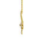Lab Grown Diamond Necklace 1.06 Carat IGI Certified Round Shape 925 Sterling Silver Yellow Gold Plated Lotus Necklace