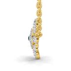 Lab Grown Diamond Necklace 0.52 Carat IGI Certified Round Shape 925 Sterling Silver Yellow Gold Plated Evil Eye Necklace
