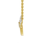Lab Grown Diamond Necklace 0.95 Carat IGI Certified Round Shape 925 Sterling Silver Gold Plated Evil Eye Pendant Necklace