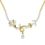 Lab Grown Diamond Necklace 0.85 Carat IGI Certified Round Shape 925 Sterling Silver Yellow Gold Plated Lotus Necklace