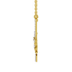 Lab Grown Diamond Necklace 0.85 Carat IGI Certified Round Shape 925 Sterling Silver Yellow Gold Plated Lotus Necklace