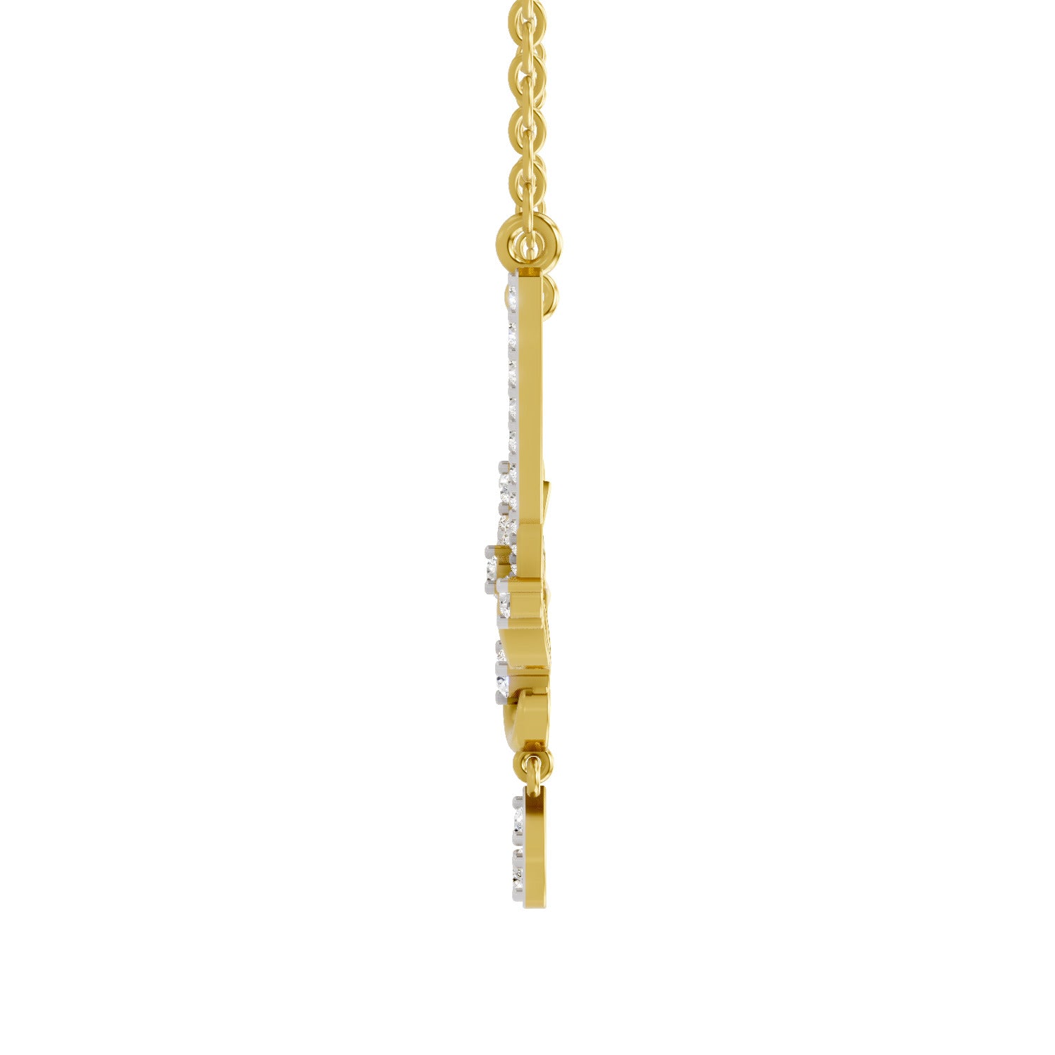 Lab Grown Diamond Necklace 0.85 Carat IGI Certified Round Shape 925 Sterling Silver Yellow Gold Plated Lotus Necklace