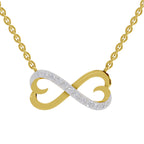 Lab Grown Diamond Necklace 0.25 Carat IGI Certified Round Shape 925 Sterling Silver Gold Plated Infinity Pendant Necklace