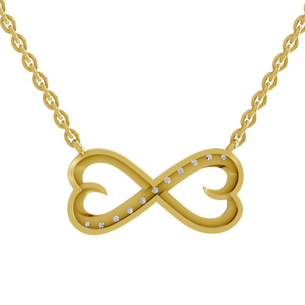 Lab Grown Diamond Necklace 0.25 Carat IGI Certified Round Shape 925 Sterling Silver Gold Plated Infinity Pendant Necklace