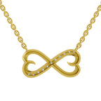 Lab Grown Diamond Necklace 0.25 Carat IGI Certified Round Shape 925 Sterling Silver Gold Plated Infinity Pendant Necklace