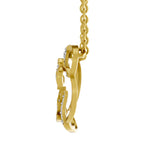Lab Grown Diamond Necklace 0.23 Carat IGI Certified Round Shape 925 Sterling Silver Yellow Gold Plated Lotus Necklace