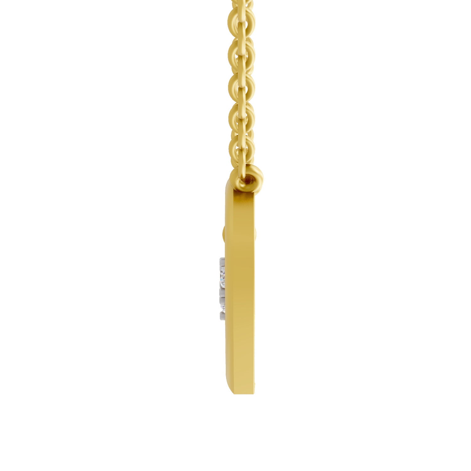 Lab Grown Diamond Necklace 0.09 Carat Round Shape 925 Sterling Silver Gold Plated Heart Shape Pendant Necklace