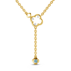 Lab Grown Diamond Necklace 0.11 Carat IGI Certified Round Shape 925 Sterling Silver Yellow Gold Plated Floral Necklace