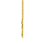 Lab Grown Diamond Necklace 0.08 Carat Round Shape 925 Sterling Silver Yellow Gold Plated Key to Love Necklace
