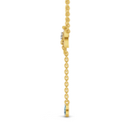Lab Grown Diamond Necklace 0.07 Carat Round Shape 925 Sterling Silver Yellow Gold Plated Raindrop Umbrella Necklace