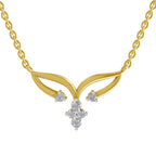 Lab Grown Diamond Necklace 0.28 Carat IGI Certified Round Shape 925 Sterling Silver Gold Plated Cluster Pendant Necklace