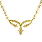 Lab Grown Diamond Necklace 0.28 Carat IGI Certified Round Shape 925 Sterling Silver Gold Plated Cluster Pendant Necklace