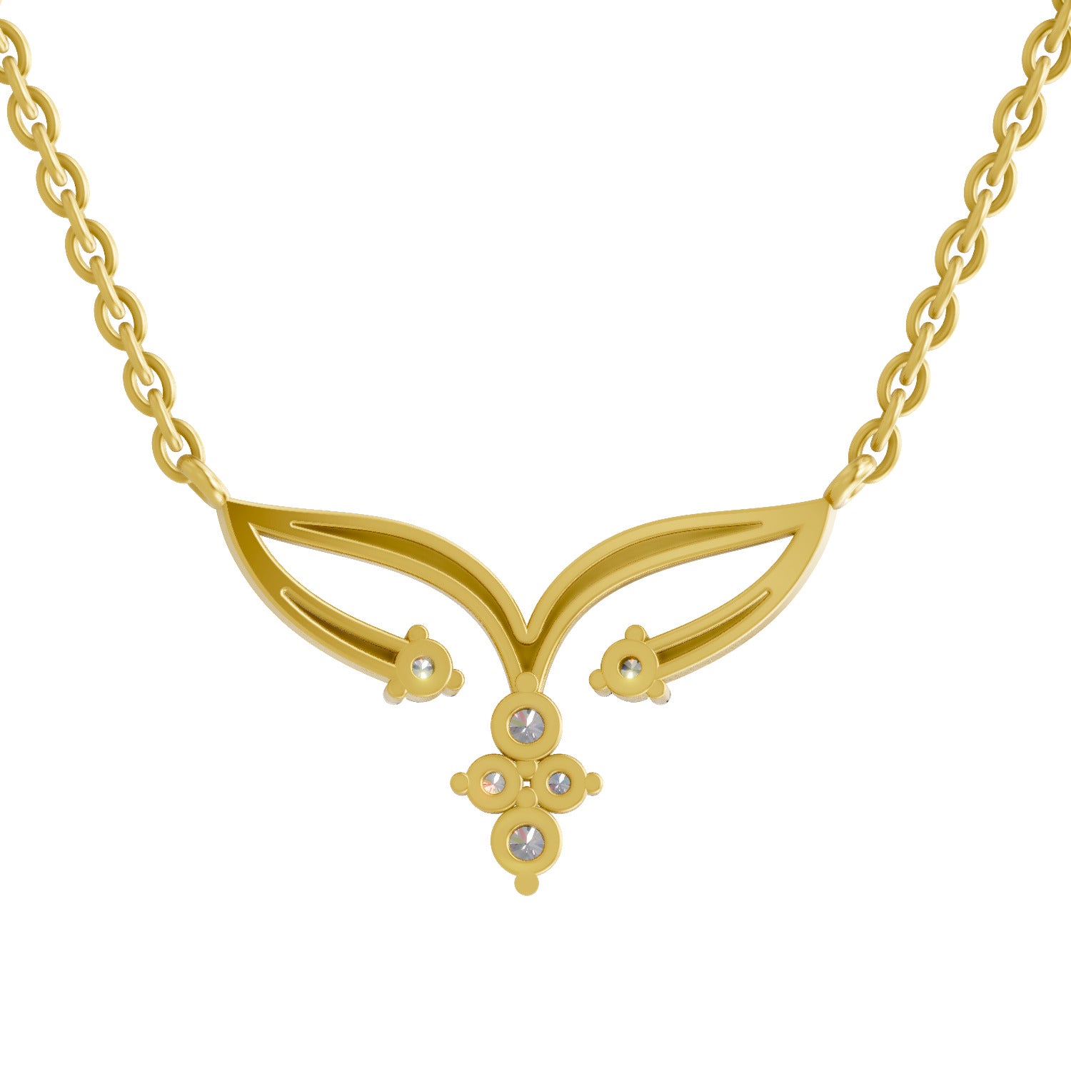 Lab Grown Diamond Necklace 0.28 Carat IGI Certified Round Shape 925 Sterling Silver Gold Plated Cluster Pendant Necklace