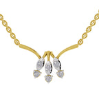 Lab Grown Diamond Necklace 0.26 Carat IGI Certified Round Shape 925 Sterling Silver Gold Plated Floral Pendant Necklace