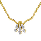 Lab Grown Diamond Necklace 0.26 Carat IGI Certified Round Shape 925 Sterling Silver Gold Plated Floral Pendant Necklace