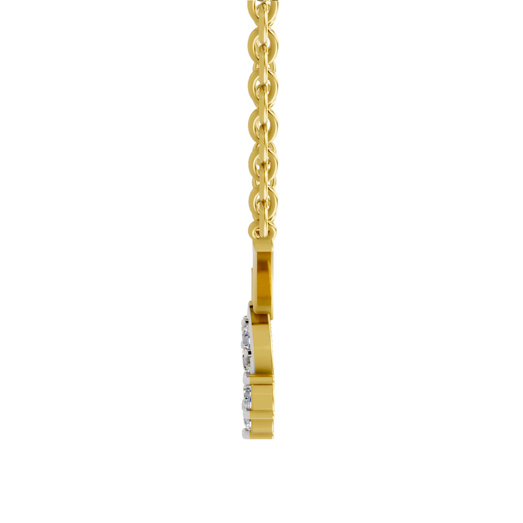 Lab Grown Diamond Necklace 0.26 Carat IGI Certified Round Shape 925 Sterling Silver Gold Plated Floral Pendant Necklace
