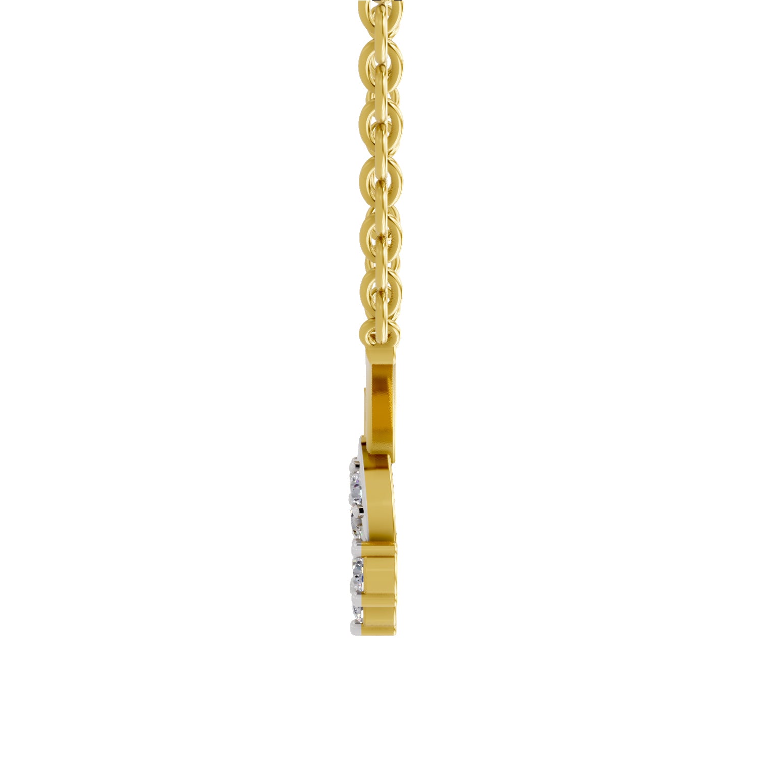 Lab Grown Diamond Necklace 0.26 Carat IGI Certified Round Shape 925 Sterling Silver Gold Plated Floral Pendant Necklace