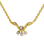Lab Grown Diamond Necklace 0.13 Carat IGI Certified Round Shape 925 Sterling Silver Gold Plated 4 Stone Pendant Necklace