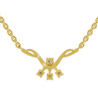 Lab Grown Diamond Necklace 0.13 Carat IGI Certified Round Shape 925 Sterling Silver Gold Plated 4 Stone Pendant Necklace
