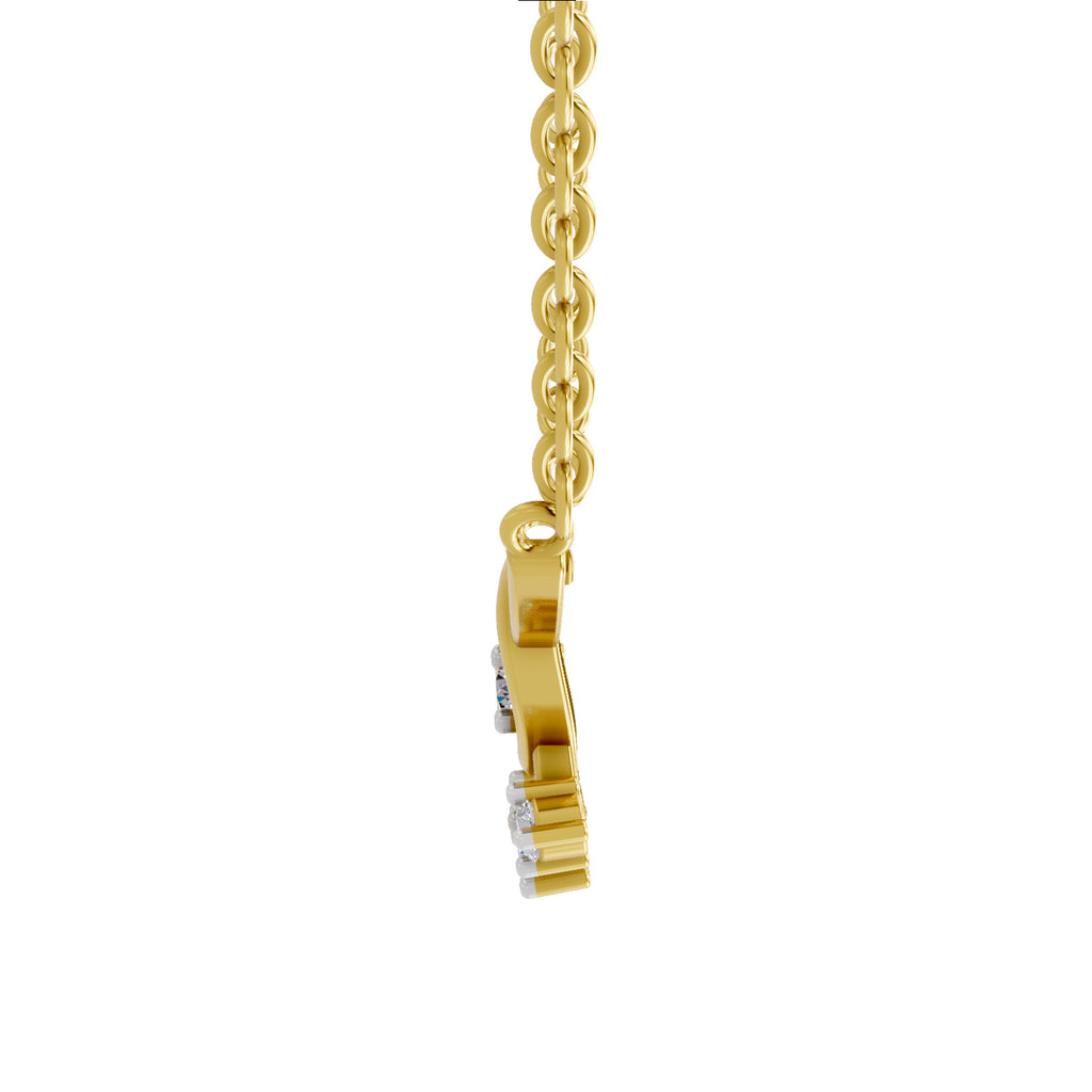 Lab Grown Diamond Necklace 0.13 Carat IGI Certified Round Shape 925 Sterling Silver Gold Plated 4 Stone Pendant Necklace