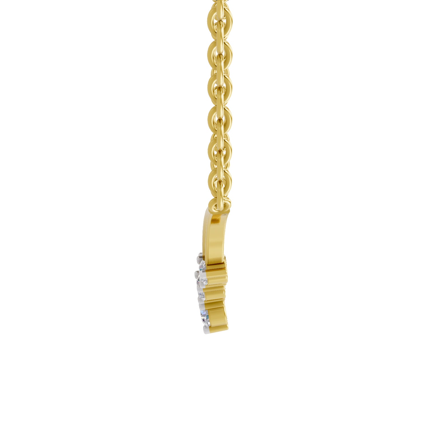 Lab Grown Diamond Necklace 0.16 Carat IGI Certified Round Shape 925 Sterling Silver Gold Plated 5 Stone Pendant Necklace